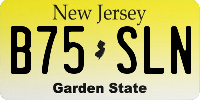 NJ license plate B75SLN