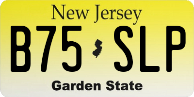 NJ license plate B75SLP