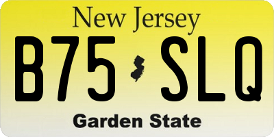 NJ license plate B75SLQ
