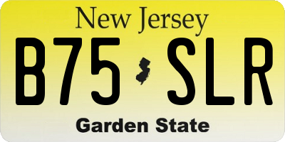 NJ license plate B75SLR