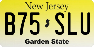 NJ license plate B75SLU