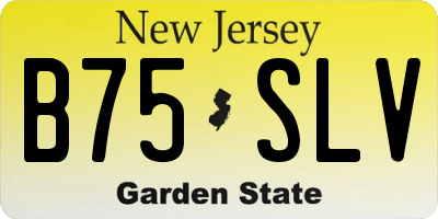 NJ license plate B75SLV