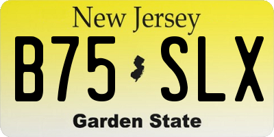 NJ license plate B75SLX