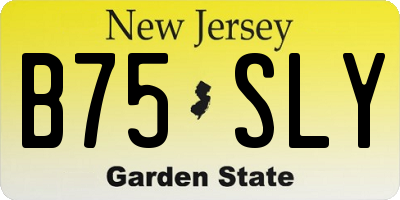NJ license plate B75SLY
