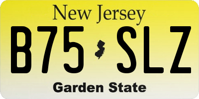 NJ license plate B75SLZ