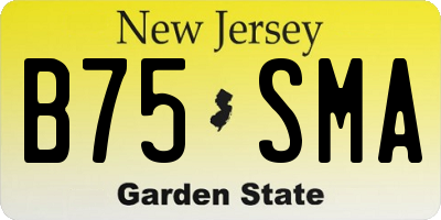 NJ license plate B75SMA