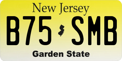 NJ license plate B75SMB