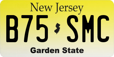 NJ license plate B75SMC