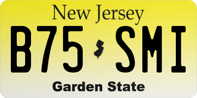 NJ license plate B75SMI