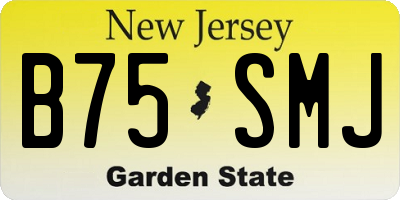 NJ license plate B75SMJ
