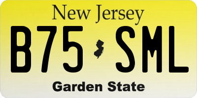 NJ license plate B75SML