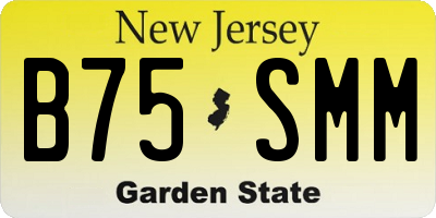 NJ license plate B75SMM