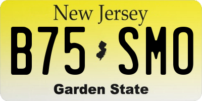 NJ license plate B75SMO