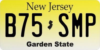 NJ license plate B75SMP