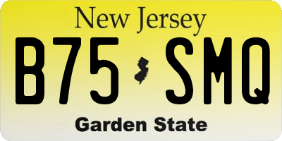 NJ license plate B75SMQ