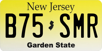 NJ license plate B75SMR