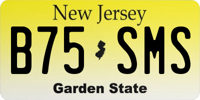 NJ license plate B75SMS