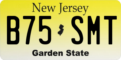 NJ license plate B75SMT
