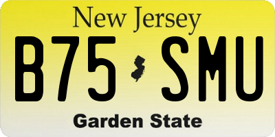 NJ license plate B75SMU