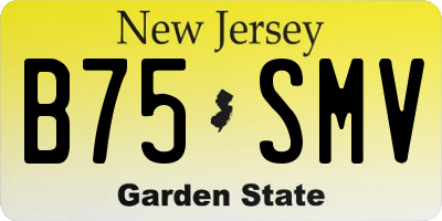 NJ license plate B75SMV