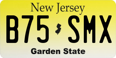 NJ license plate B75SMX
