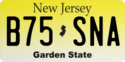 NJ license plate B75SNA