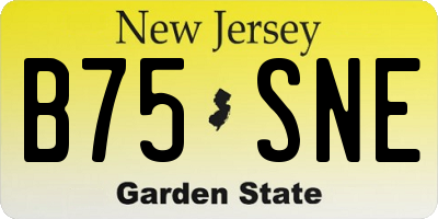 NJ license plate B75SNE