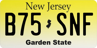 NJ license plate B75SNF