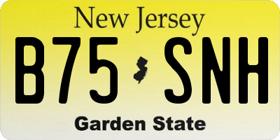 NJ license plate B75SNH