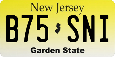 NJ license plate B75SNI