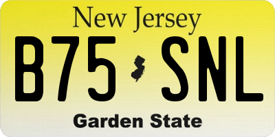 NJ license plate B75SNL