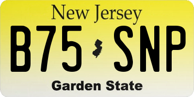 NJ license plate B75SNP