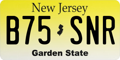 NJ license plate B75SNR