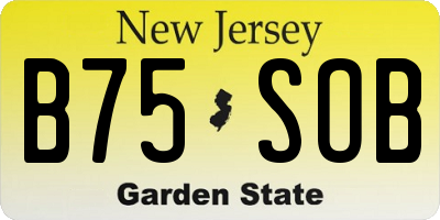 NJ license plate B75SOB