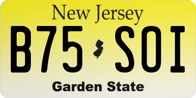 NJ license plate B75SOI