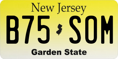 NJ license plate B75SOM