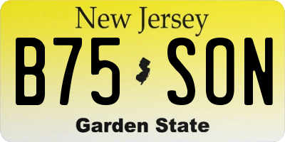 NJ license plate B75SON