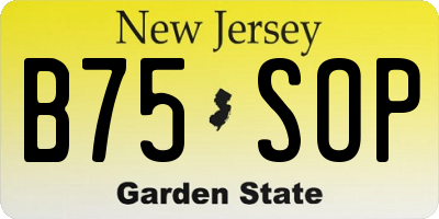 NJ license plate B75SOP