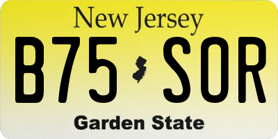 NJ license plate B75SOR