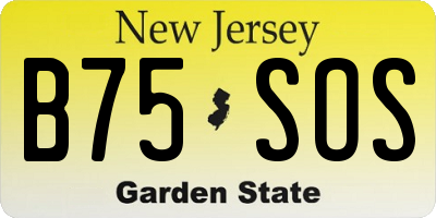 NJ license plate B75SOS