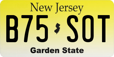 NJ license plate B75SOT