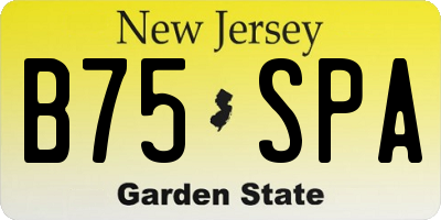 NJ license plate B75SPA