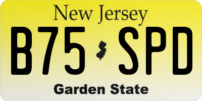 NJ license plate B75SPD