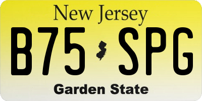 NJ license plate B75SPG