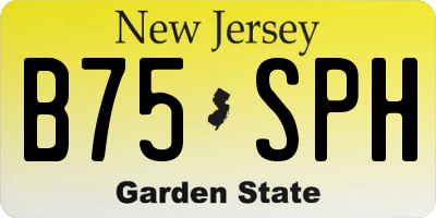 NJ license plate B75SPH