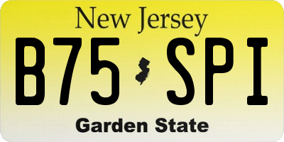 NJ license plate B75SPI