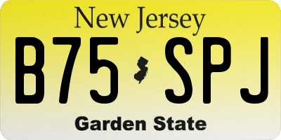 NJ license plate B75SPJ