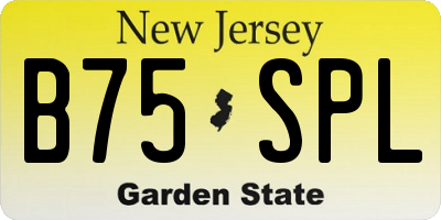 NJ license plate B75SPL