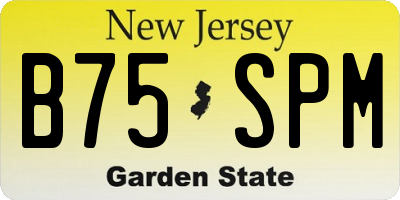 NJ license plate B75SPM