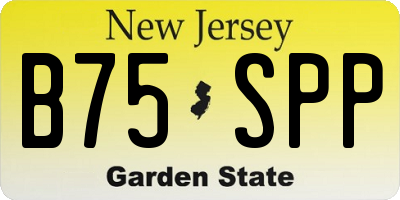 NJ license plate B75SPP